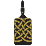 Gold Celtic Knot Symbol Print Luggage Tag
