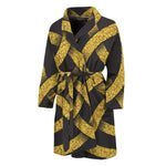 Gold Celtic Knot Symbol Print Men's Bathrobe