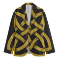Gold Celtic Knot Symbol Print Men's Blazer