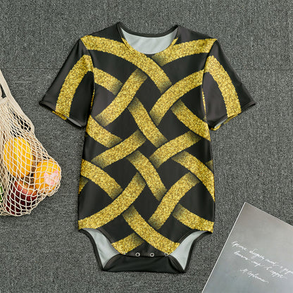 Gold Celtic Knot Symbol Print Men's Bodysuit