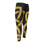 Gold Celtic Knot Symbol Print Men's Compression Pants