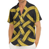 Gold Celtic Knot Symbol Print Men's Deep V-Neck Shirt