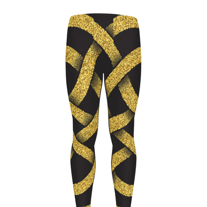 Gold Celtic Knot Symbol Print Men's leggings