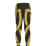 Gold Celtic Knot Symbol Print Men's leggings