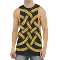 Gold Celtic Knot Symbol Print Men's Muscle Tank Top
