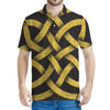 Gold Celtic Knot Symbol Print Men's Polo Shirt