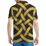 Gold Celtic Knot Symbol Print Men's Polo Shirt