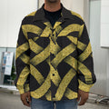 Gold Celtic Knot Symbol Print Men's Shirt Jacket