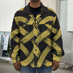 Gold Celtic Knot Symbol Print Men's Shirt Jacket