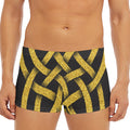 Gold Celtic Knot Symbol Print Men's Short Boxer Briefs