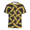 Gold Celtic Knot Symbol Print Men's Athletic T-Shirt
