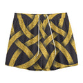 Gold Celtic Knot Symbol Print Mesh Shorts