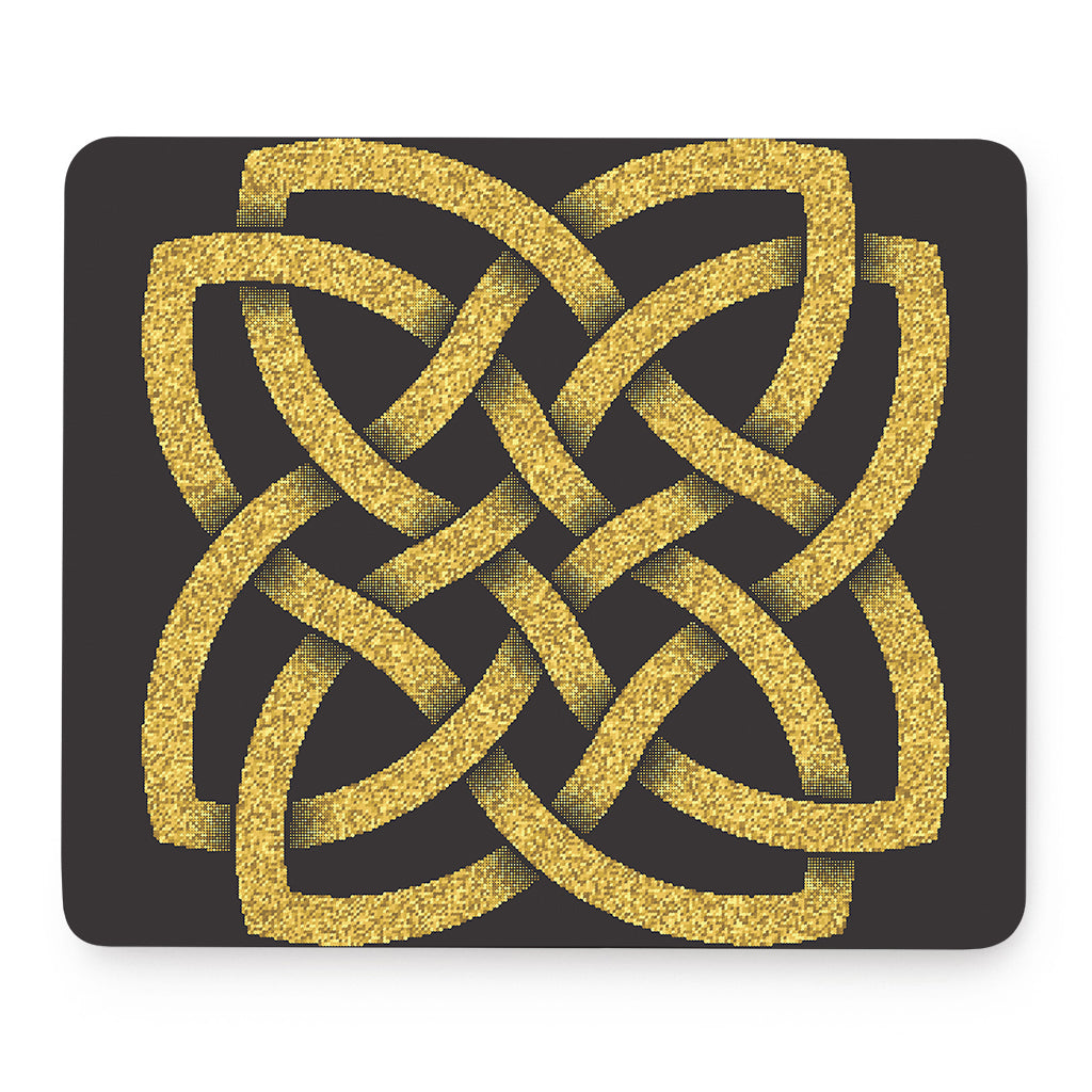 Gold Celtic Knot Symbol Print Mouse Pad
