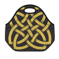 Gold Celtic Knot Symbol Print Neoprene Lunch Bag