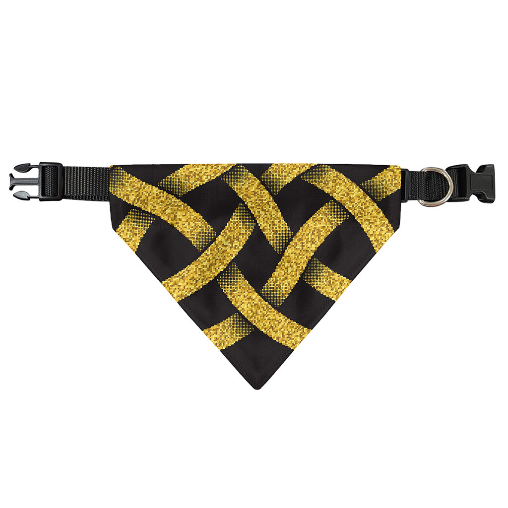 Gold Celtic Knot Symbol Print Over The Collar Dog Bandana