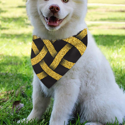 Gold Celtic Knot Symbol Print Over The Collar Dog Bandana