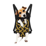 Gold Celtic Knot Symbol Print Pet Carrier Backpack