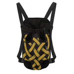 Gold Celtic Knot Symbol Print Pet Carrier Backpack