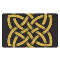 Gold Celtic Knot Symbol Print Polyester Doormat