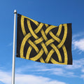 Gold Celtic Knot Symbol Print Polyester Flag