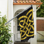 Gold Celtic Knot Symbol Print Polyester Flag
