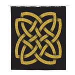 Gold Celtic Knot Symbol Print Polyester Shower Curtain