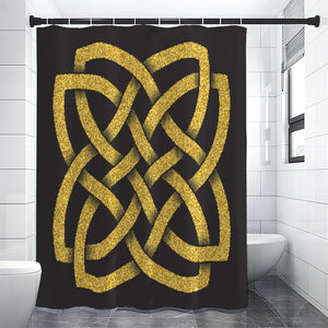 Gold Celtic Knot Symbol Print Premium Shower Curtain