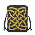 Gold Celtic Knot Symbol Print Rectangular Crossbody Bag