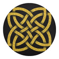 Gold Celtic Knot Symbol Print Round Blanket