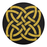 Gold Celtic Knot Symbol Print Round Blanket