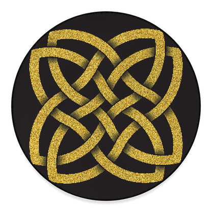 Gold Celtic Knot Symbol Print Round Floor Mat