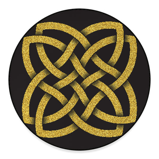 Gold Celtic Knot Symbol Print Round Floor Mat