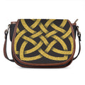 Gold Celtic Knot Symbol Print Saddle Bag