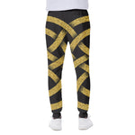 Gold Celtic Knot Symbol Print Scuba Joggers