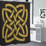 Gold Celtic Knot Symbol Print Shower Curtain