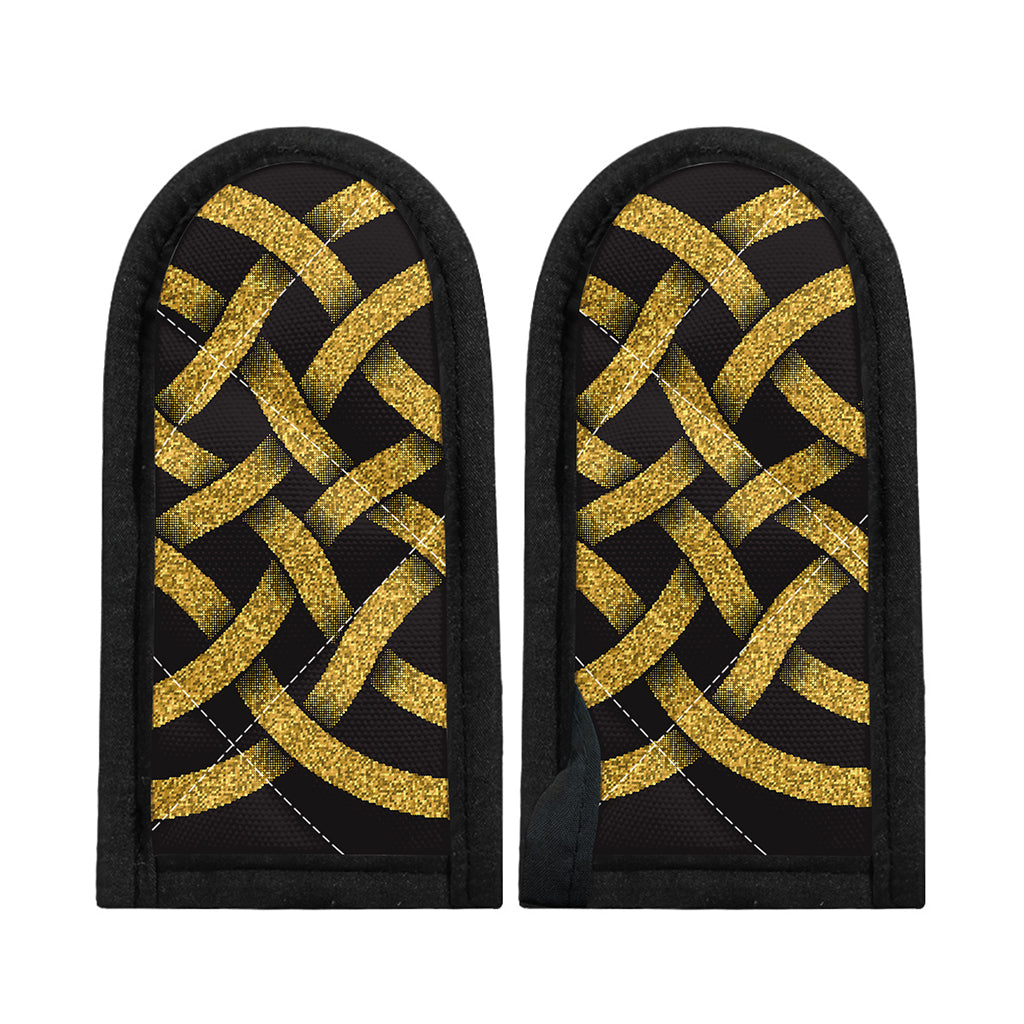 Gold Celtic Knot Symbol Print Skillet Handle Cover