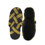 Gold Celtic Knot Symbol Print Slippers