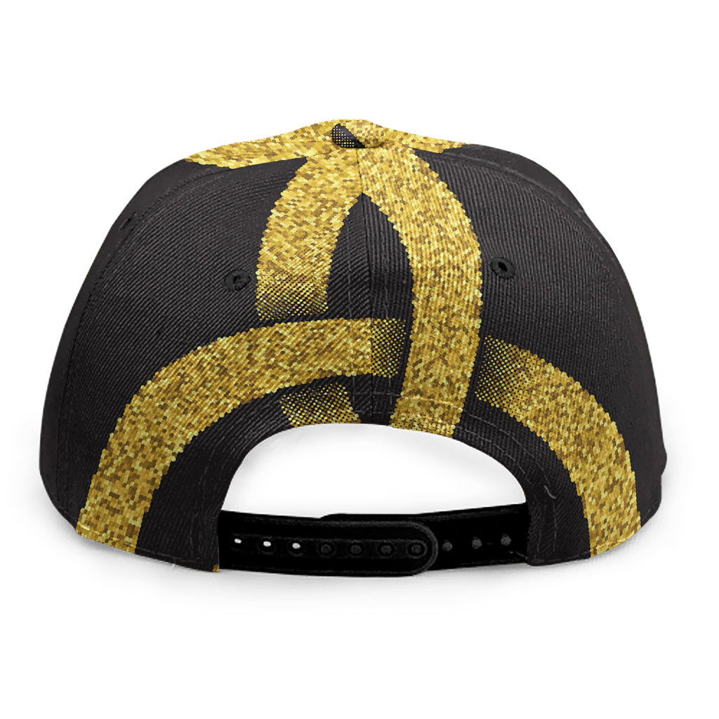 Gold Celtic Knot Symbol Print Snapback Cap