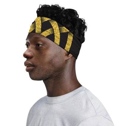 Gold Celtic Knot Symbol Print Sports Headband