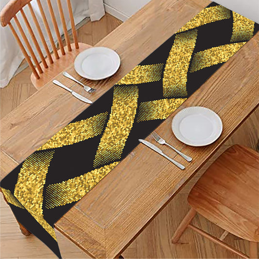 Gold Celtic Knot Symbol Print Table Runner