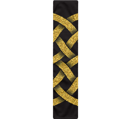 Gold Celtic Knot Symbol Print Table Runner