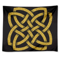 Gold Celtic Knot Symbol Print Tapestry