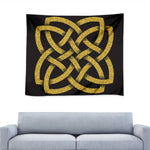 Gold Celtic Knot Symbol Print Tapestry