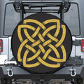 Gold Celtic Knot Symbol Print Tire Cover