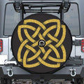 Gold Celtic Knot Symbol Print Tire Cover With Camera Hole