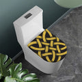 Gold Celtic Knot Symbol Print Toilet Lid Cover