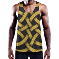Gold Celtic Knot Symbol Print Men's Workout Tank Top