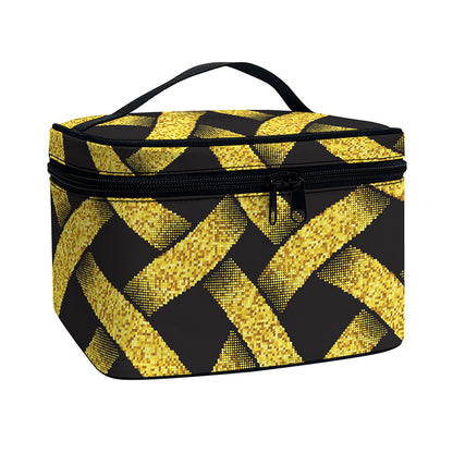 Gold Celtic Knot Symbol Print Travel Makeup Bag