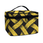 Gold Celtic Knot Symbol Print Travel Makeup Bag