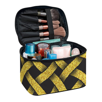 Gold Celtic Knot Symbol Print Travel Makeup Bag
